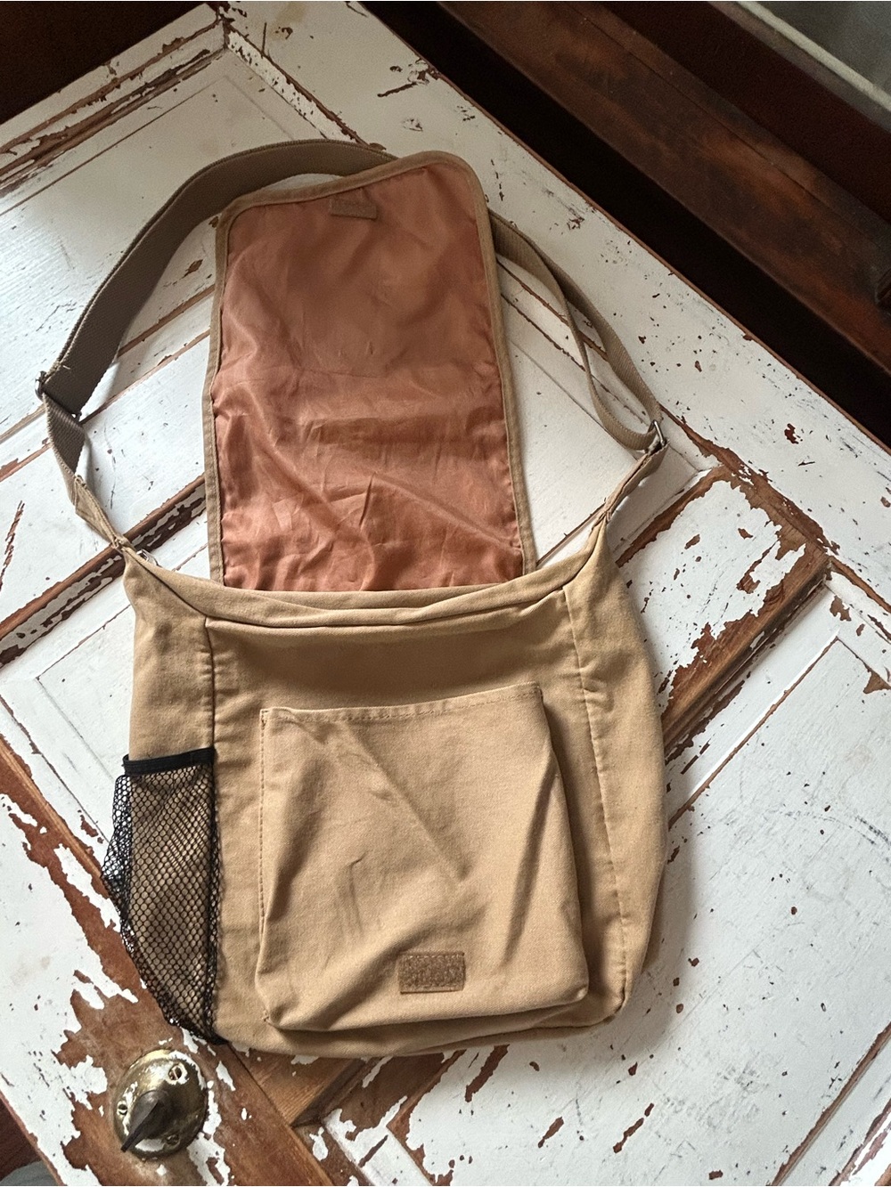 National Wildlife Federation Tan Canvas Messenger Bag Crossbody Nature Outdoors - Picture 5 of 8